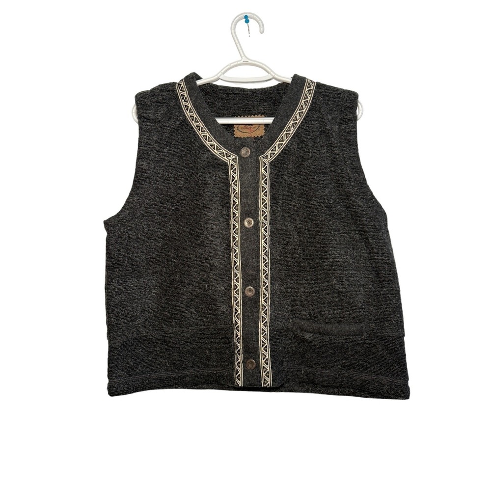 Sierra Sport vintage mohair button‎ down vest womens medium cottagecore luxury